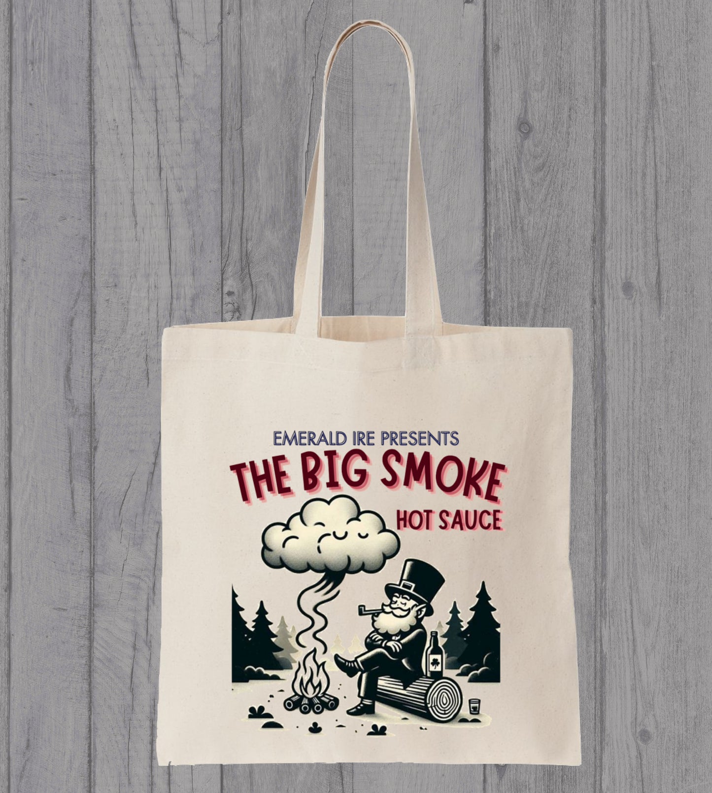 The Big Smoke Hot Sauce Logo Cotton Tote Bag